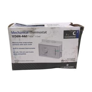 White-Emerson 1F56n-444 Standard Mechanical Thermostats, 1 H 1 C, Hardwired,